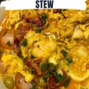 moroccan chicken stew in a stock pot
