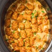 slow cooker cowboy casserole in a crockpot