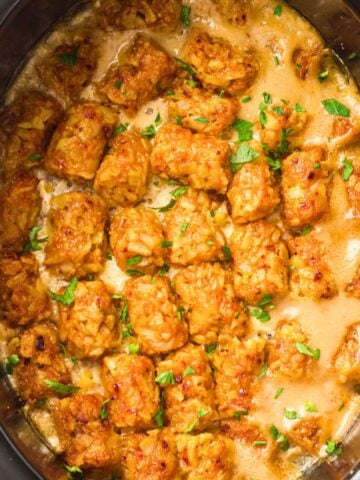 slow cooker cowboy casserole in a crockpot