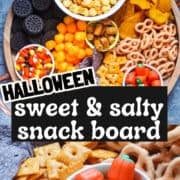sweet halloween snack board for kids pinterest image