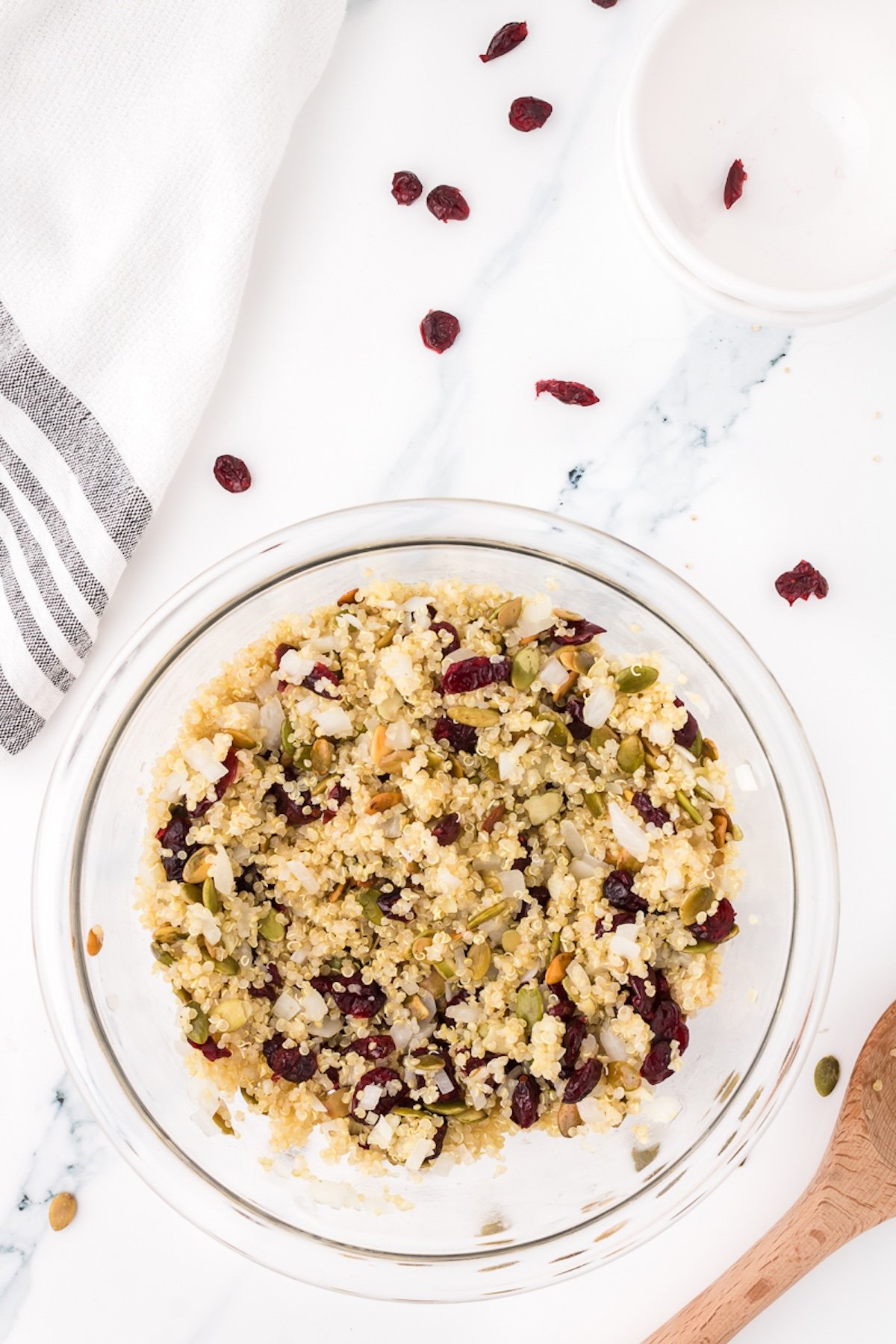 quinoa filling in a mixing bowl