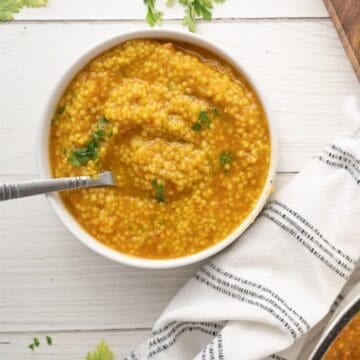 pastina soup in a bowl