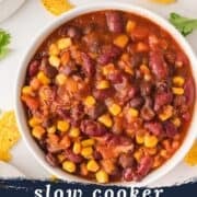 slow cooker vegetarian chili pinterest image