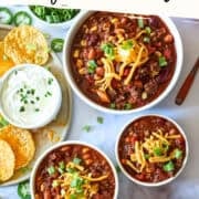 crockpot beef and bean chili pinterest image