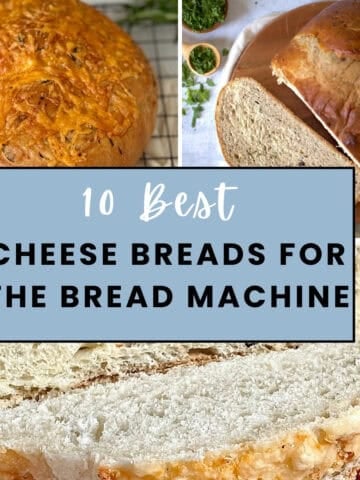 collage of cheese breads for the bread maker