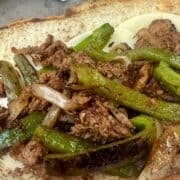 philly cheesesteaks on a bun