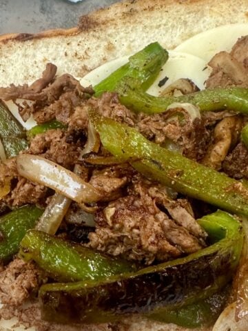philly cheesesteaks on a bun
