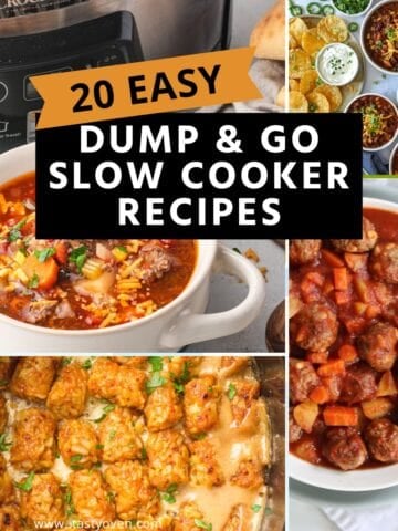 20 easy dump and go crockpot recipes collage