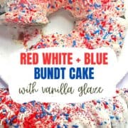 red, white and blue bundt cake pinterest image