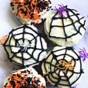 Halloween spider donuts pinterest image