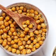 seasoned roasted chickpeas in a bowl