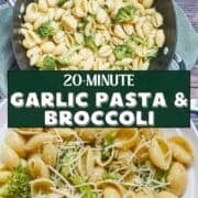 garlic pasta and broccoli with parmesan cheese pintereset image