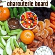 healthy halloween charcuterie board pinterest image