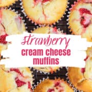 strawberry cream cheese muffins pinterest image