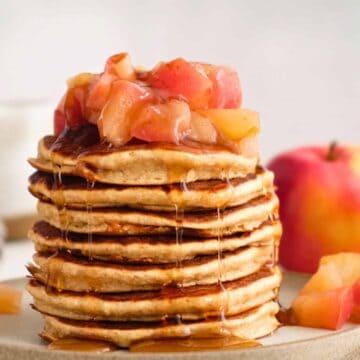 apple pie pancakes in a stack