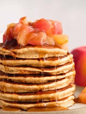 apple pie pancakes in a stack