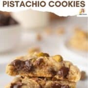 chocolate chip pistachio cookies pinterest image