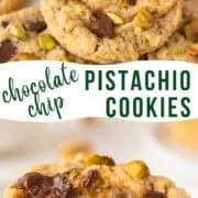 chocolate chip pistachio cookies pinterest image