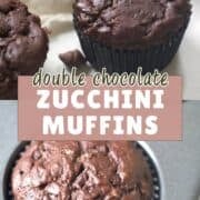 double chocolate zucchini muffins pinterest image