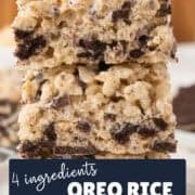 4 ingredient Oreo rice krispie treats pinterest image