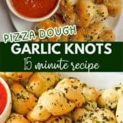 pizza dough garlic knots pinterest image