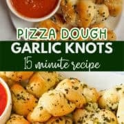 pizza dough garlic knots pinterest image
