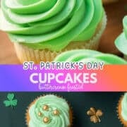 st. patrick's day cupcakes pinterest image